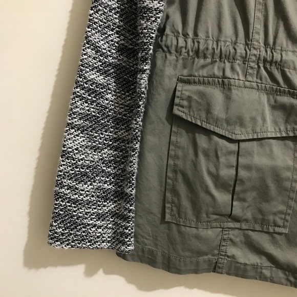 SLOOSH  Khaki Lightweight Safari Jacket w/ Knit Sleeves - Picture 11 of 15